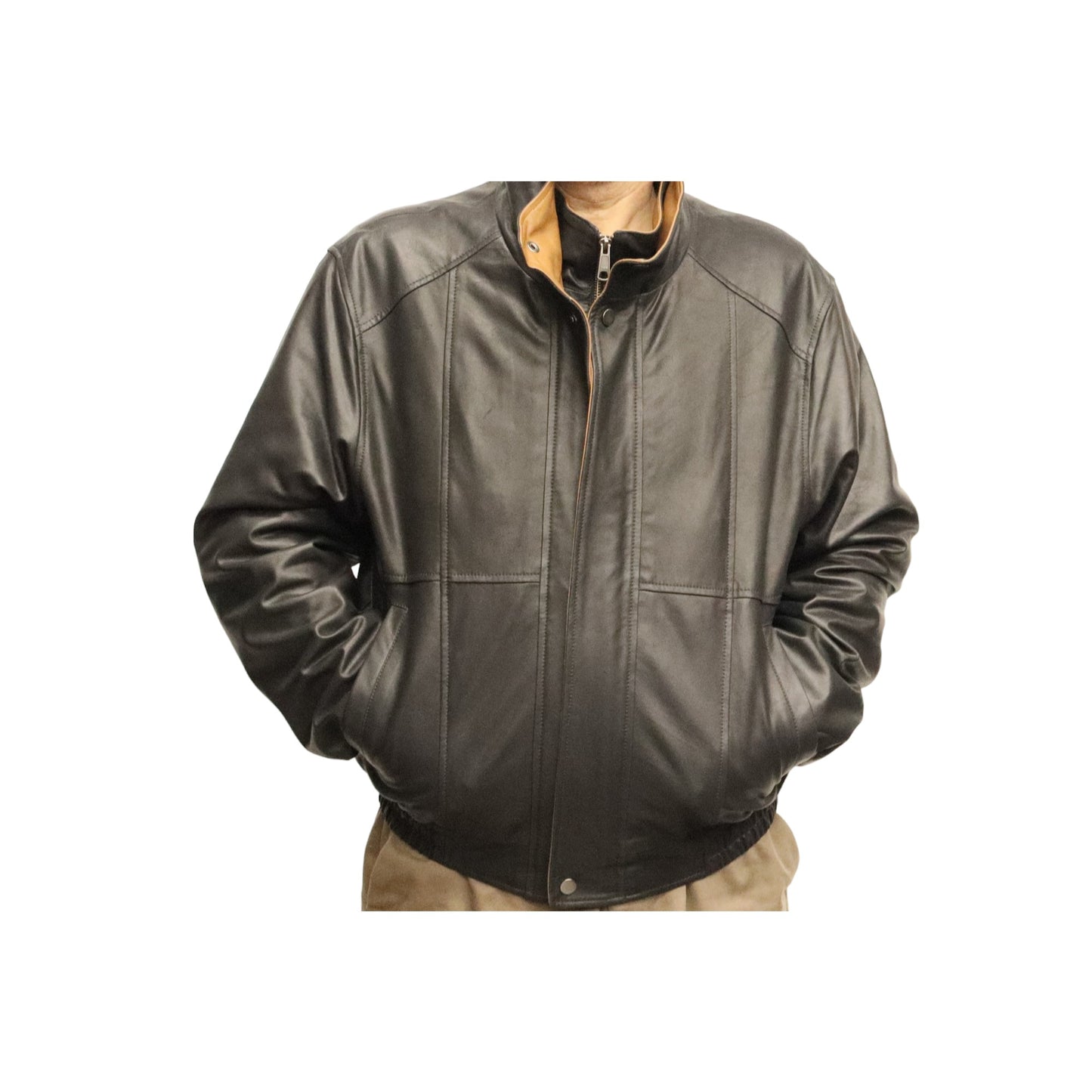 DOUBLE COLLAR LEATHER JACKET