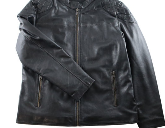 "The Stealth" Men’s Ultra-Soft Leather Moto Cafe Racer