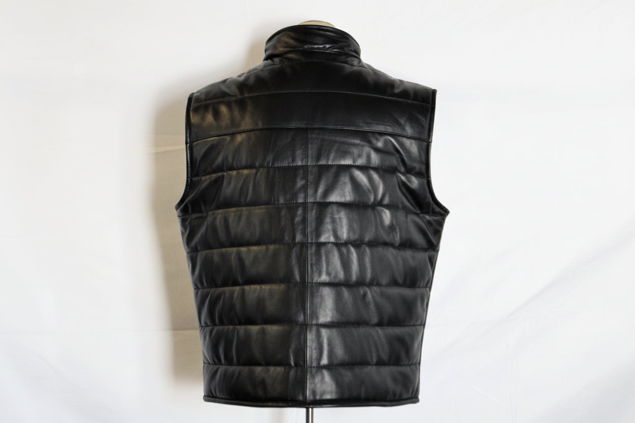 Men Leather Buble Vest