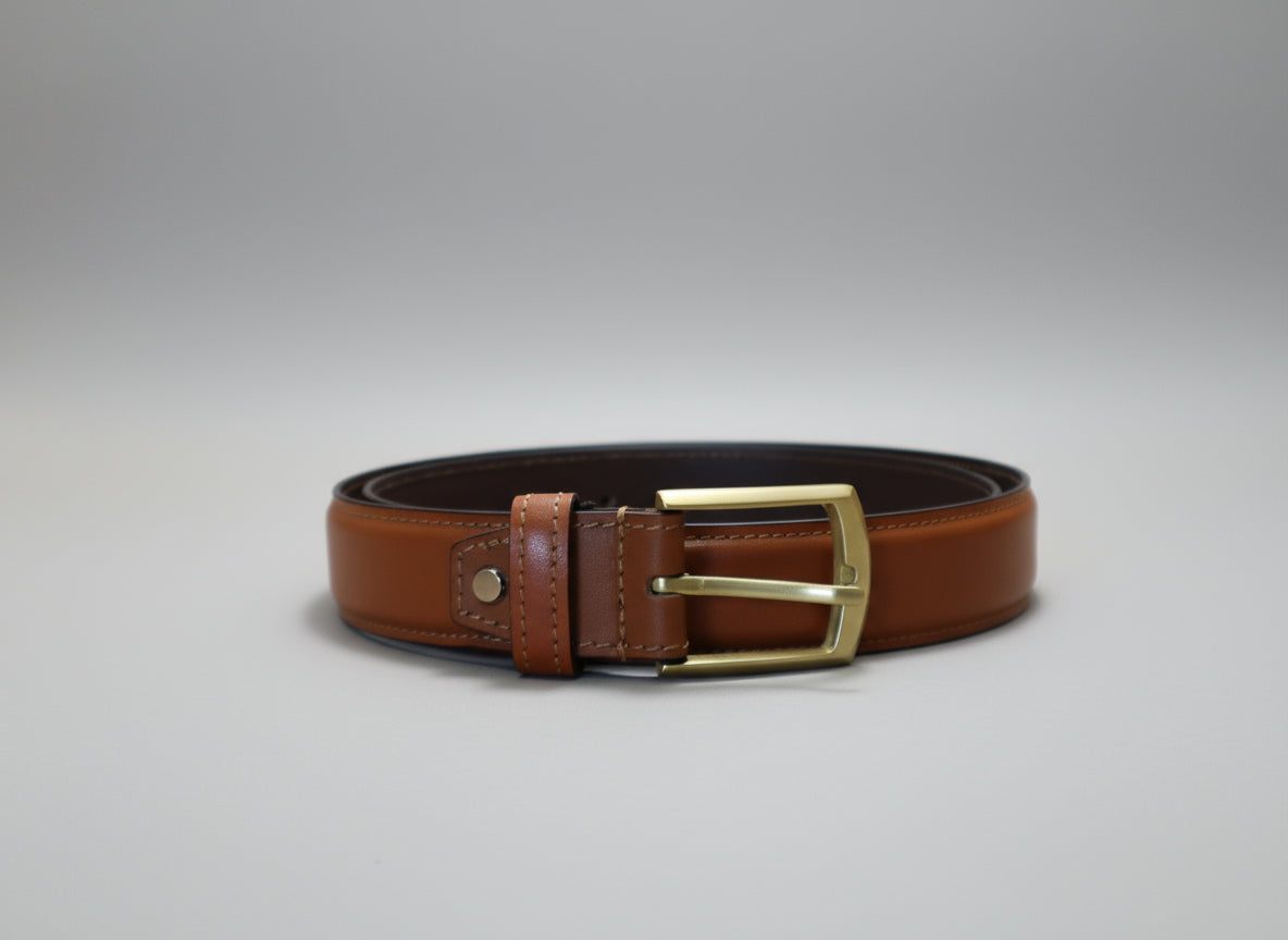 men cognac color dress belt