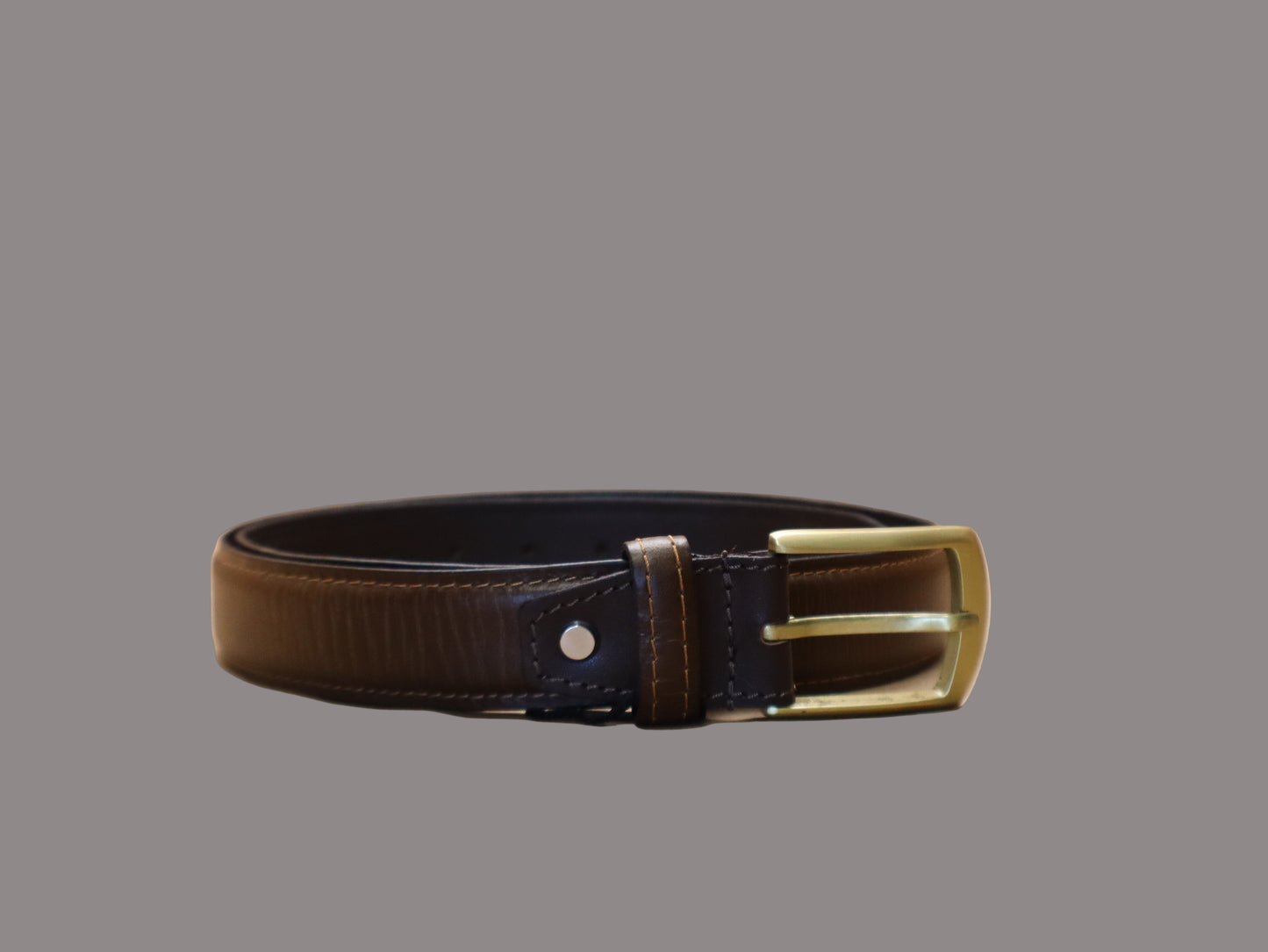 men chesnut brown leather belt