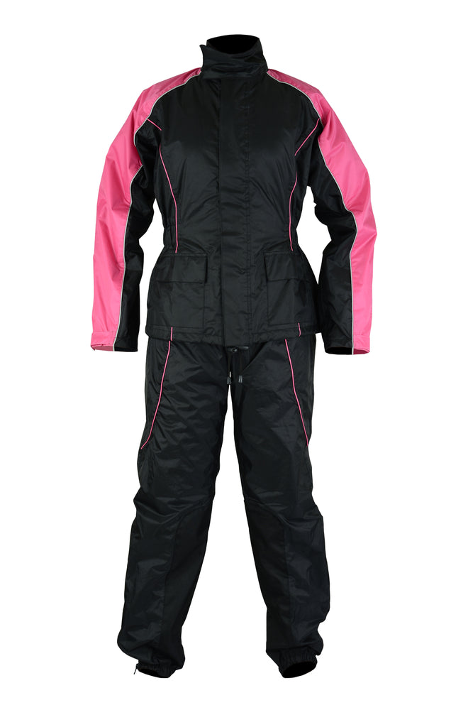 Women's Motorcycle Rain Gear Suit Hot Pink | Waterproof Riding Suit