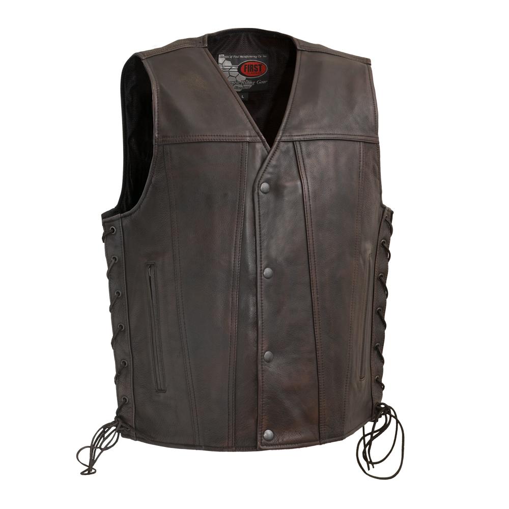 Men's High Roller Leather Vest Copper Color