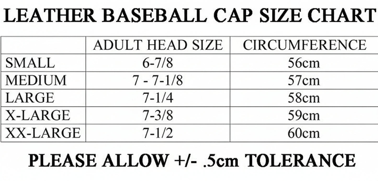 Leather Baseball Cap Fitted Made in USA