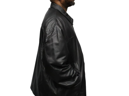 Big and Tall Men Black s Leather Jacket