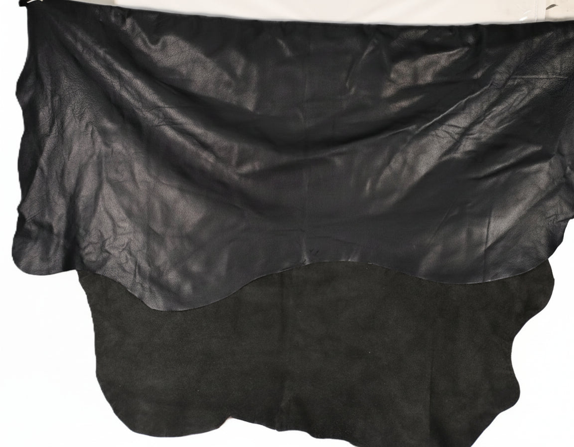 Leather skin Cowhide top grain black average 24-27 SF