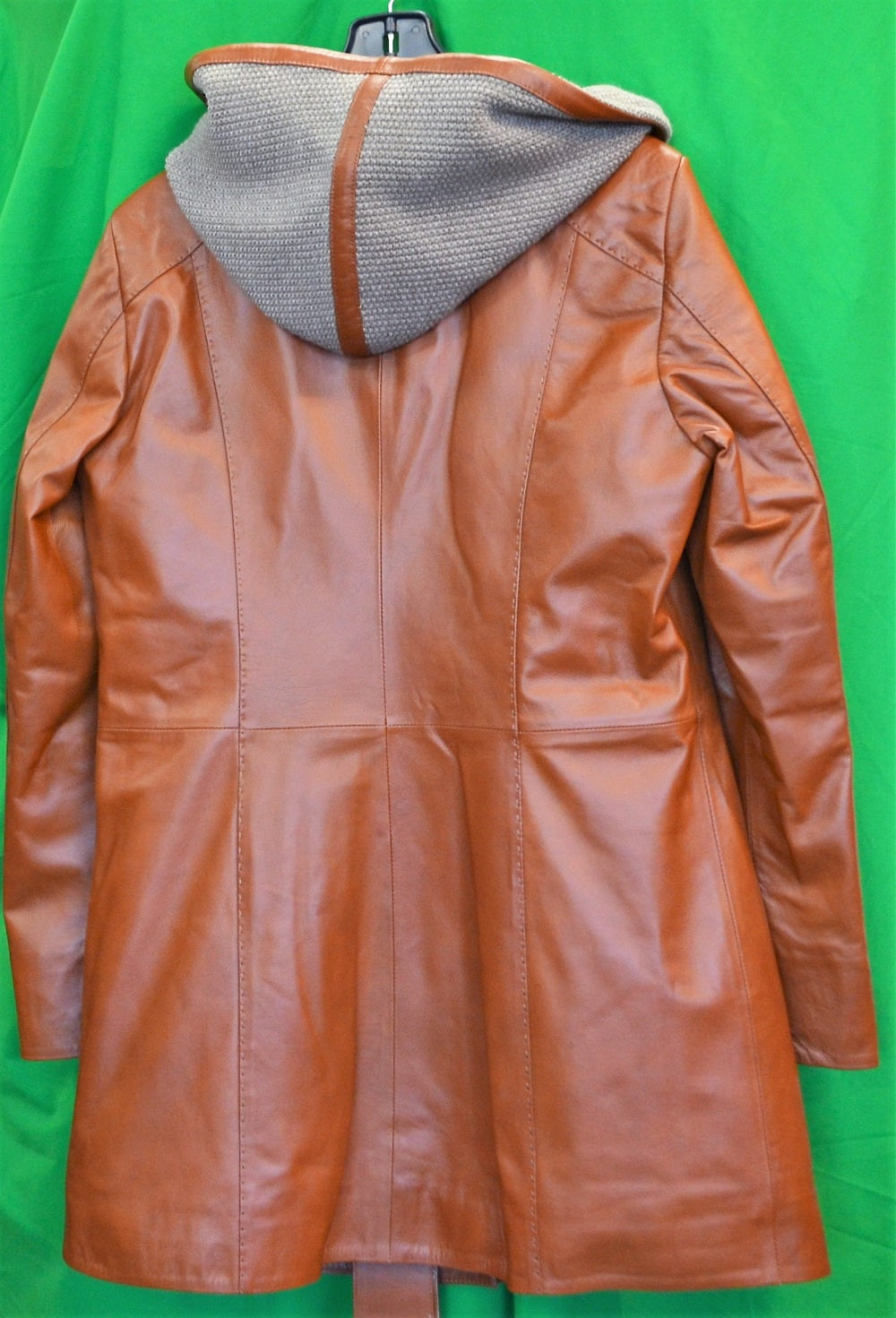 Ladies Car Coat 32 inch length Cognac Color