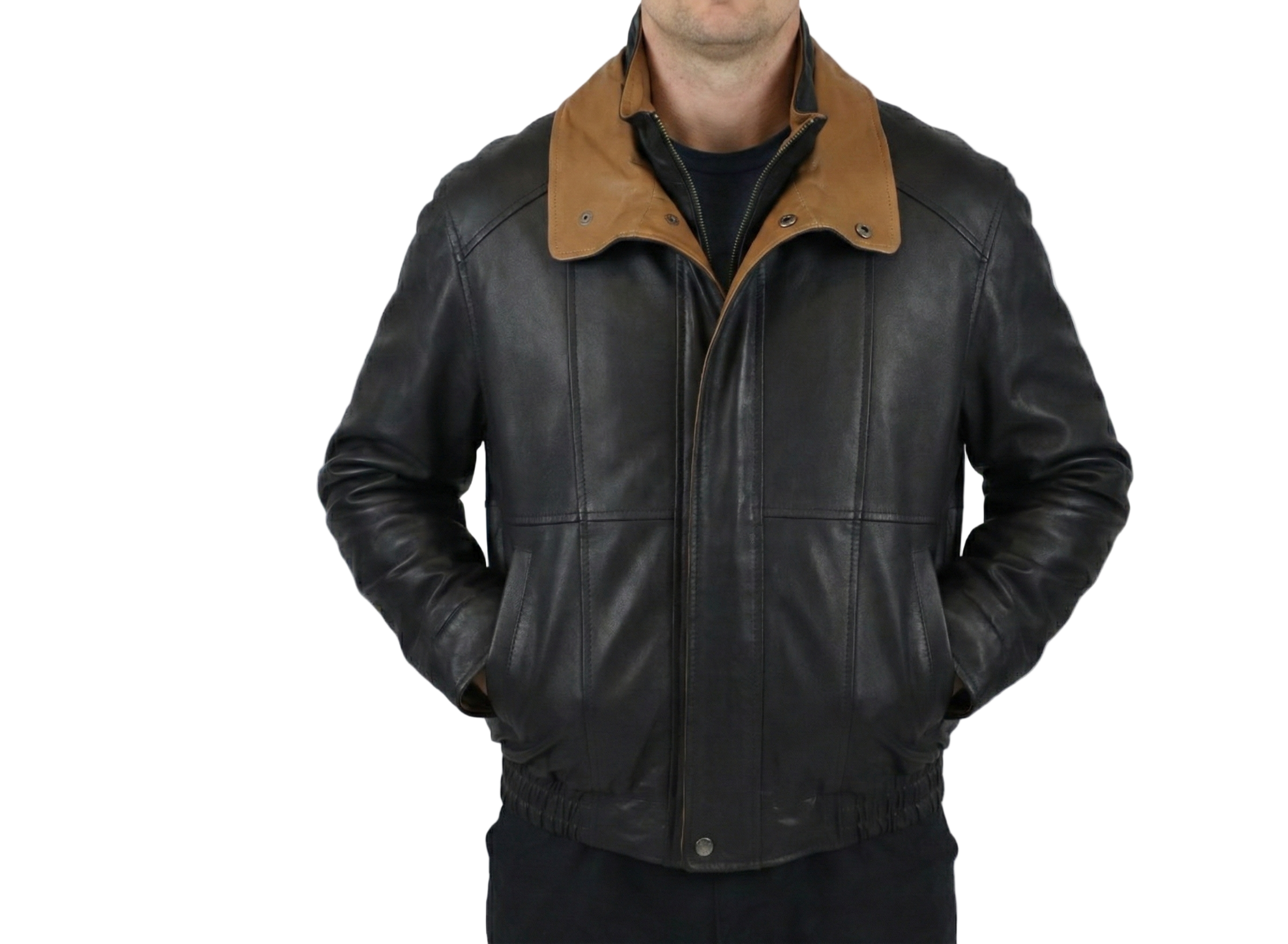 Mens double collar leather jacket – Sunset Leather