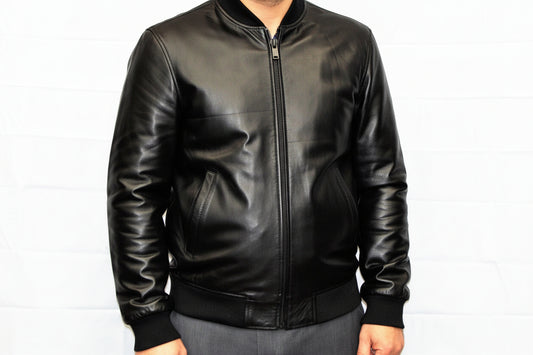 Street Leather Bomber Jacket