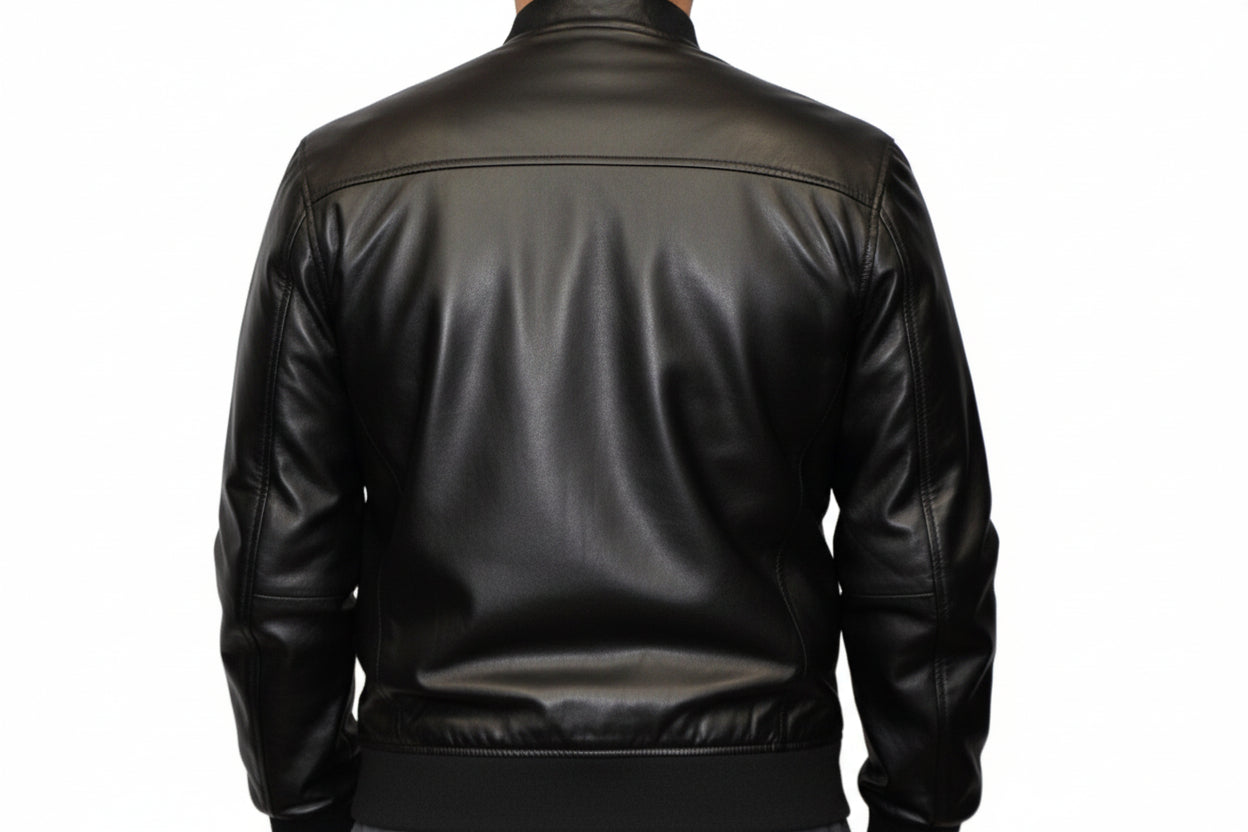 Street Leather Bomber Jacket