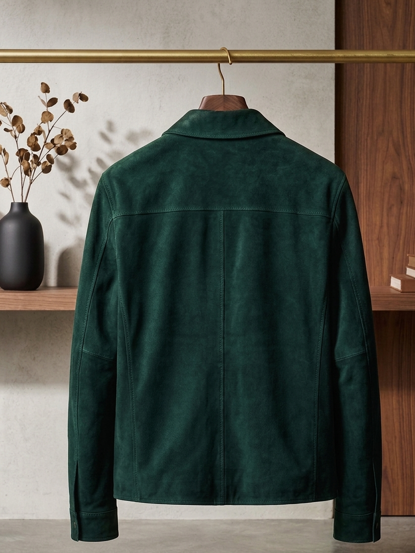 ultra soft green suede jacket