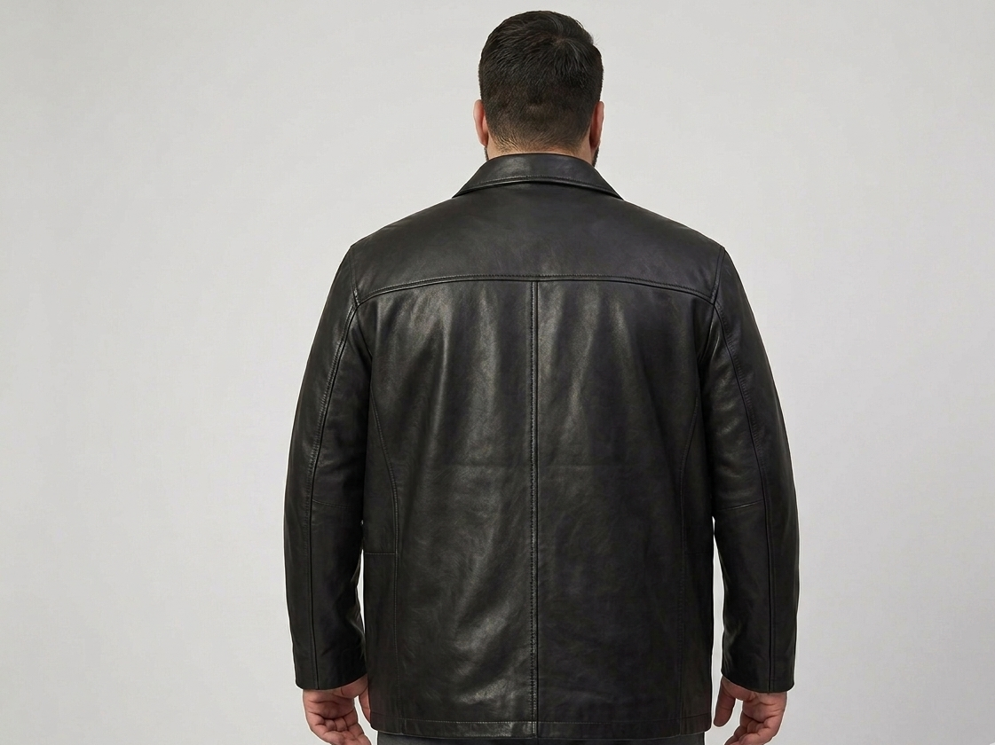Big & Tall Men's Black Leather Jacket – Extended Sizes | Sunset