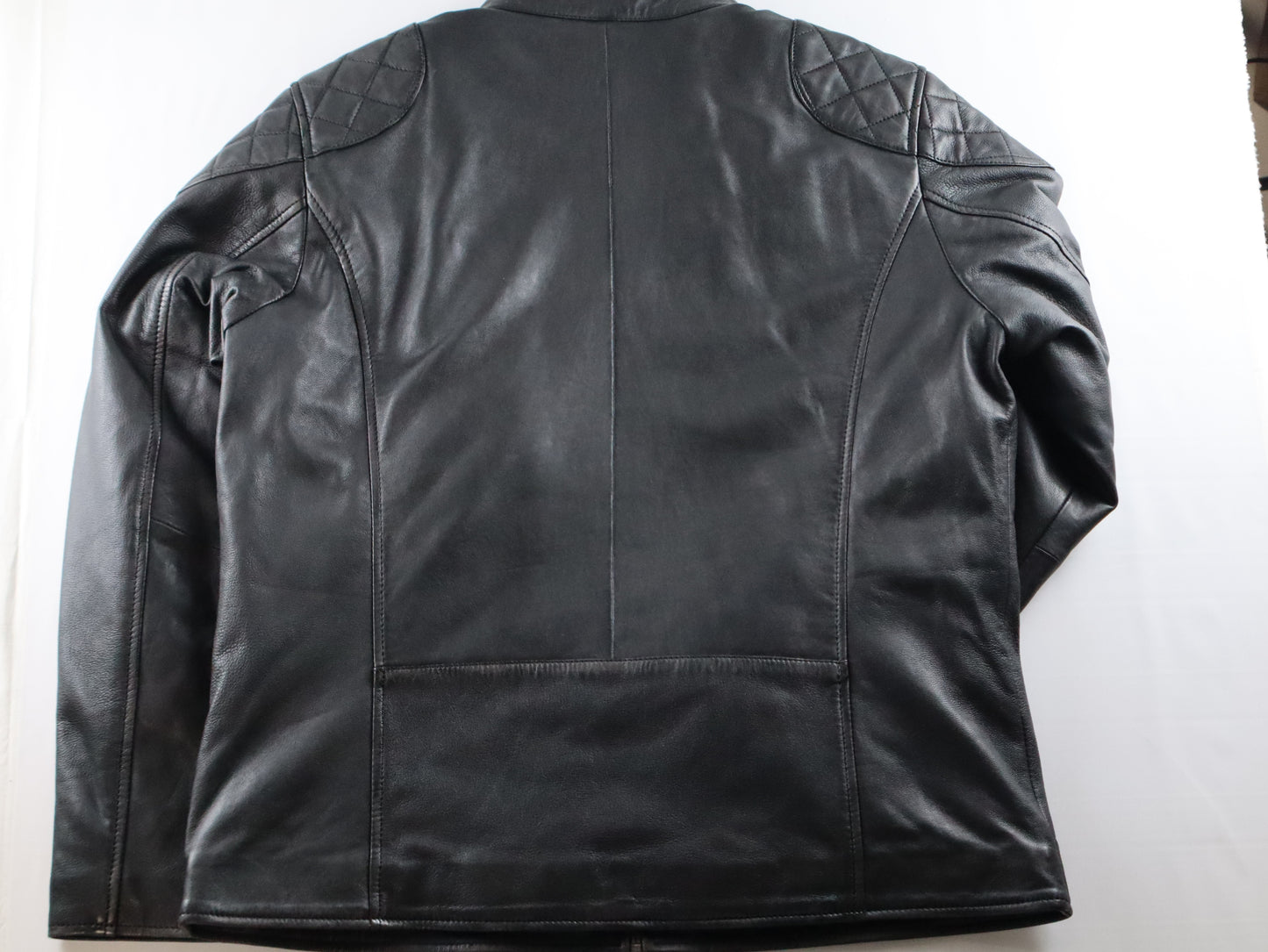 men soft leather moto style cafe racer