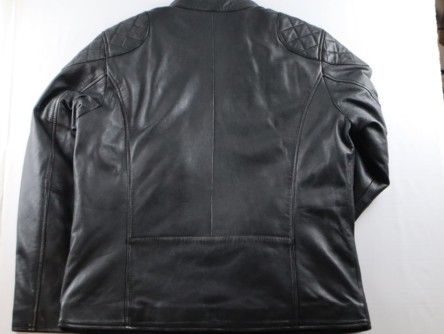 men soft leather moto style cafe racer