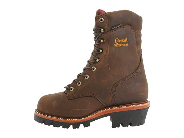 Chippewa Insulated Waterproof Super Logger 9" Work Boots - Steel Toe Brown