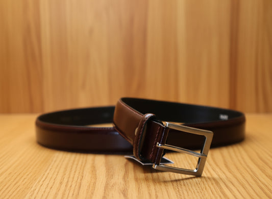 Men potofolio Leather belt burgundy color