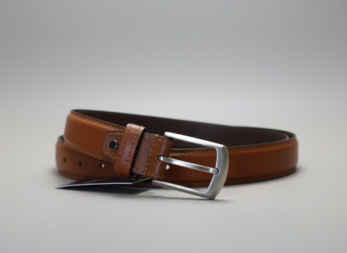 men cognac color dress belt