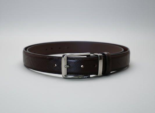 men brown leather belt with texture top