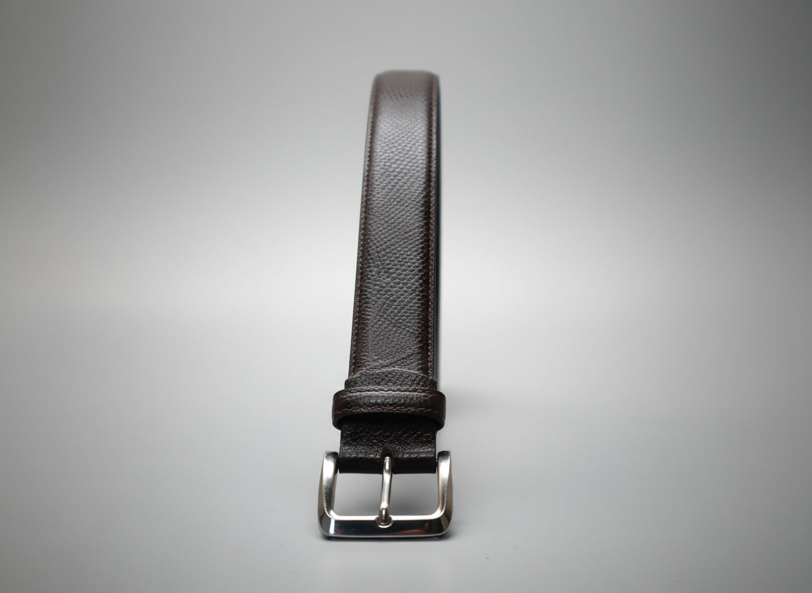 men brown leather belt with texture top