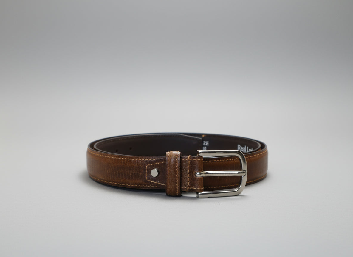 men portofolio brown leather brown belt with textures