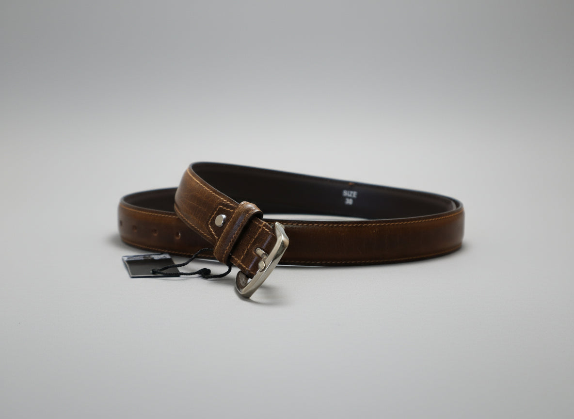 men portofolio brown leather brown belt with textures