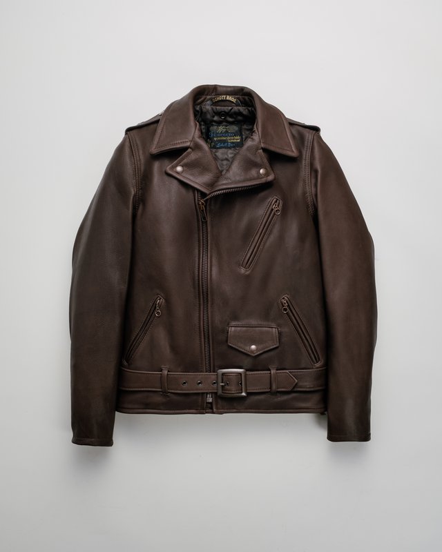 Waxy Natural Cowhide 50's Perfecto Motorcycle Leather Jacket