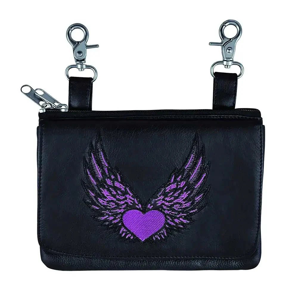 Leather Belt Bag Hip Purse Embroidered