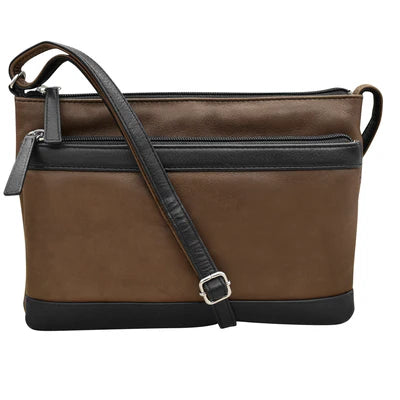 Double zip crossbody bag