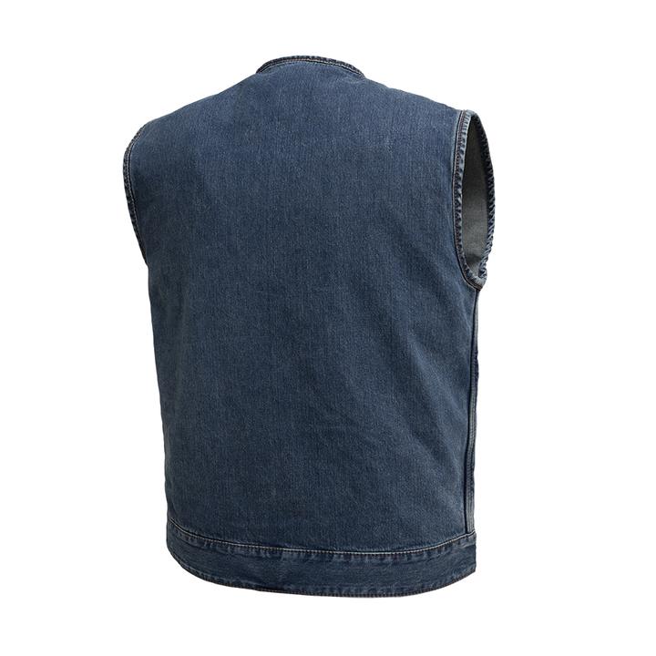 No Limit - Men's Motorcycle Blue Denim Vest 