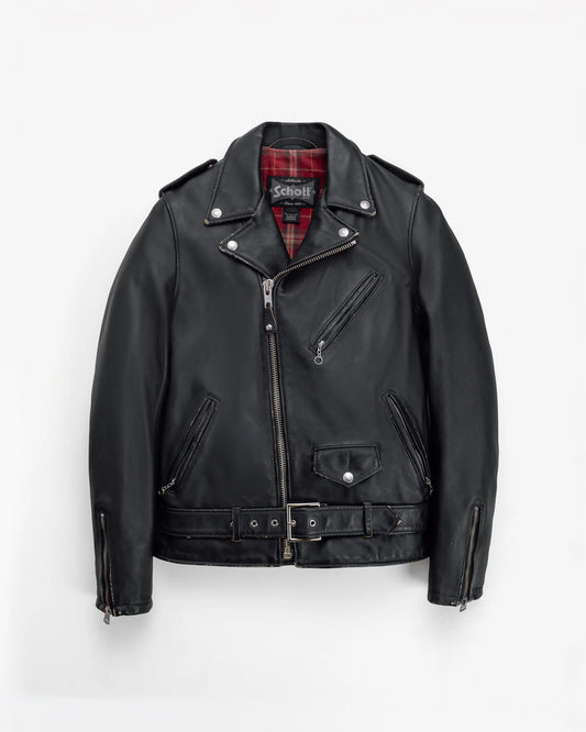 Vintage Fitted Cowhide Leather Motorcycle Jacket