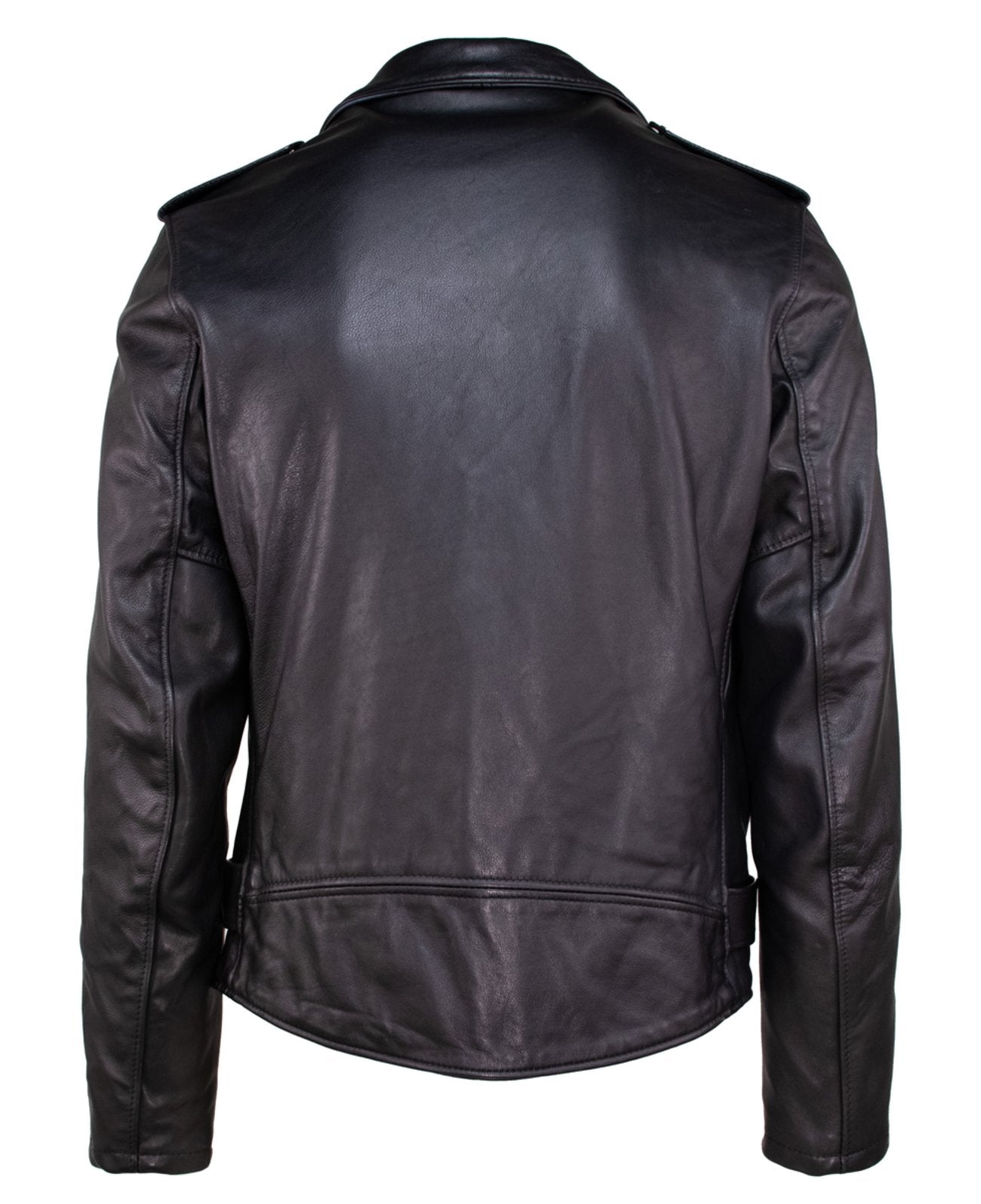Vintaged Fitted Cowhide Leather Motorcycle Jacket