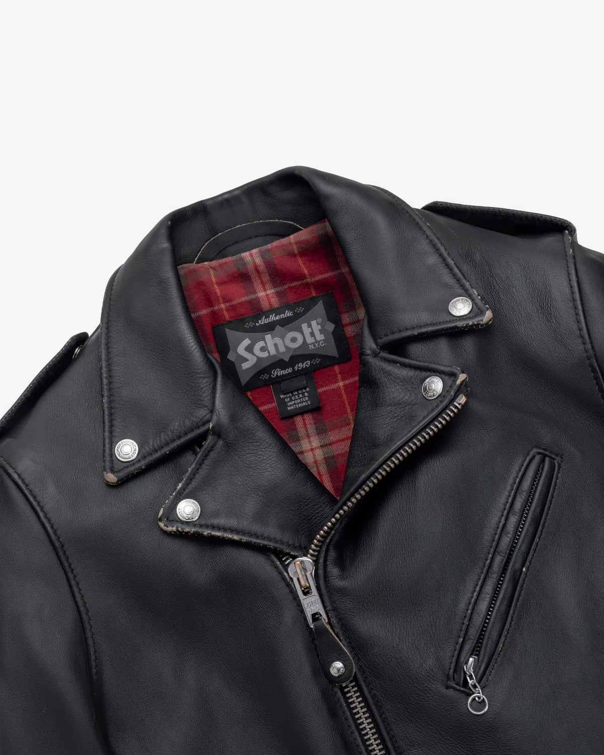 Vintage Fitted Cowhide Leather Motorcycle Jacket
