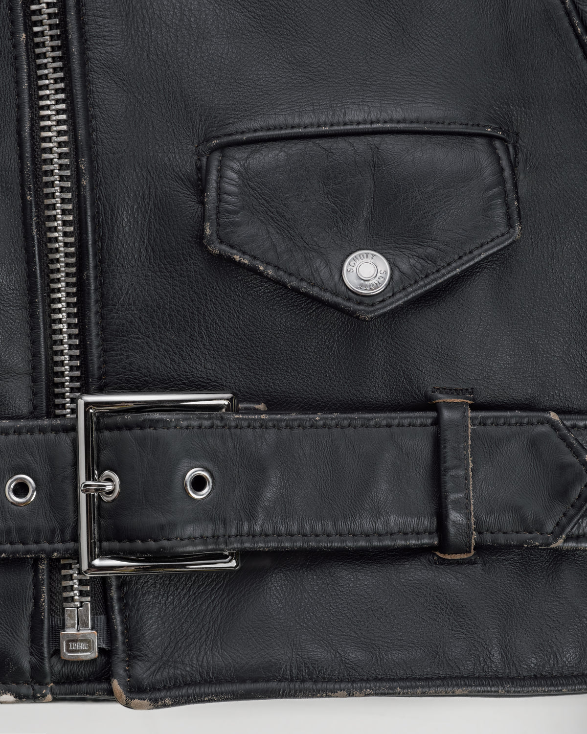 Vintage Fitted Cowhide Leather Motorcycle Jacket