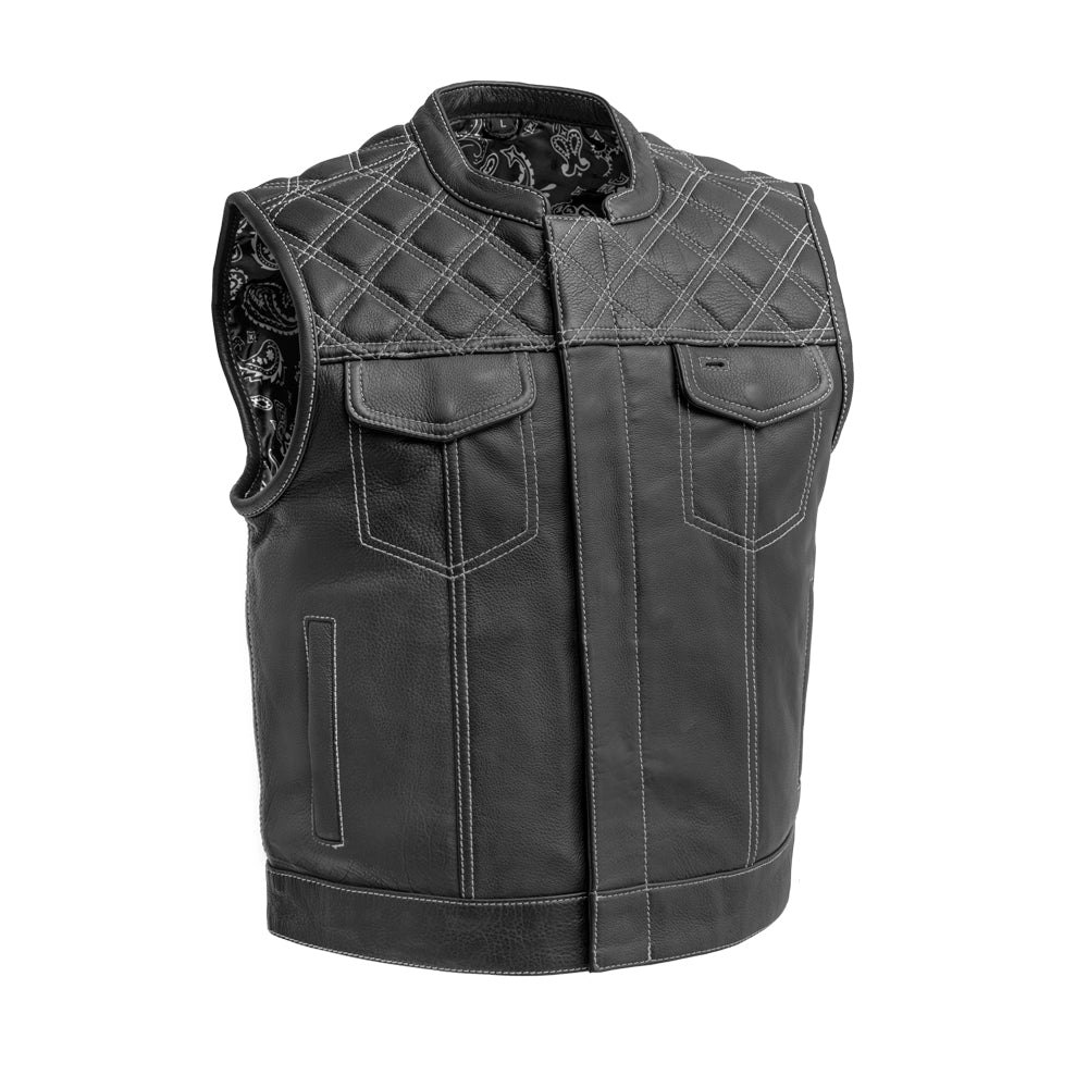 roadster Upside Men’s Club Style Leather Vest - Shorter