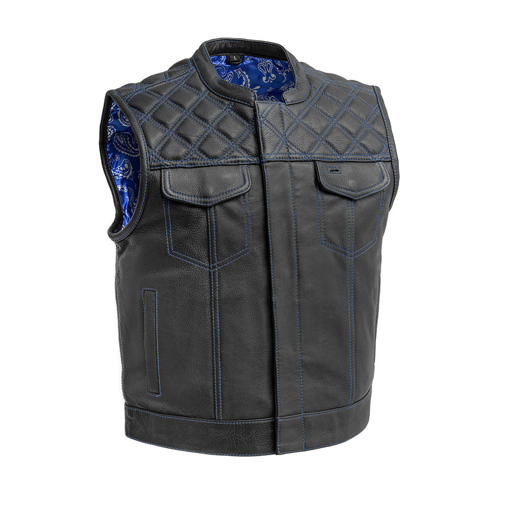 roadster Upside Men’s Club Style Leather Vest - Shorter
