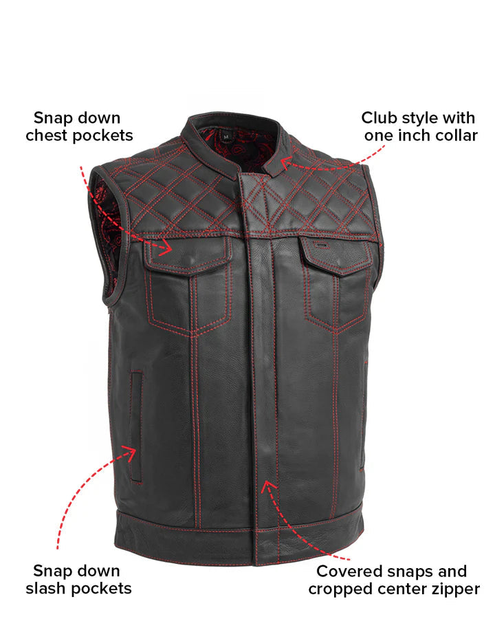 The Roadmaster Men's Motorcycle Leather Vest