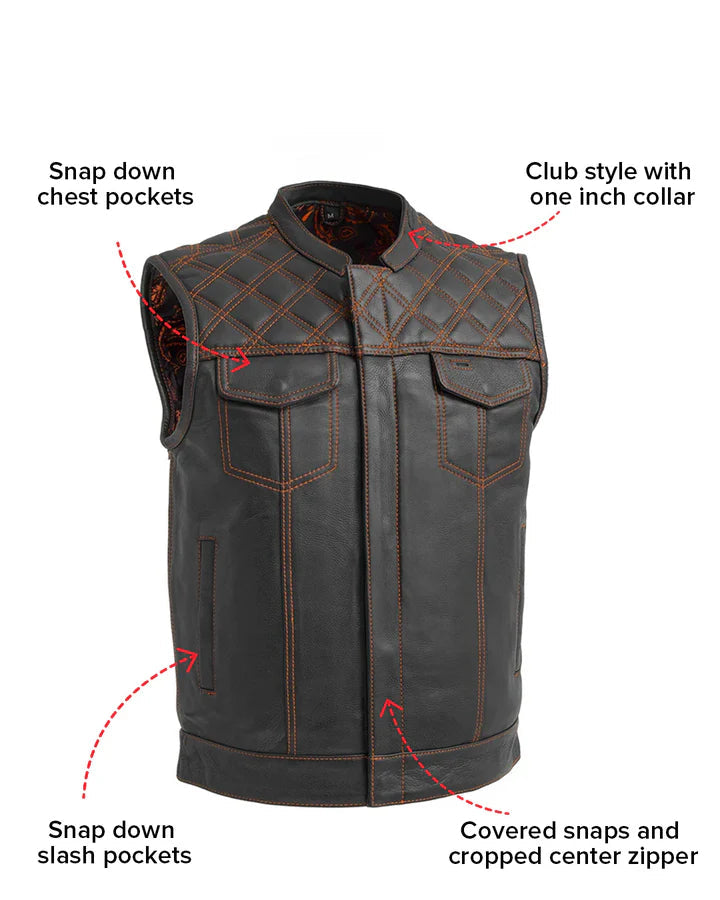The Roadmaster Men's Motorcycle Leather Vest