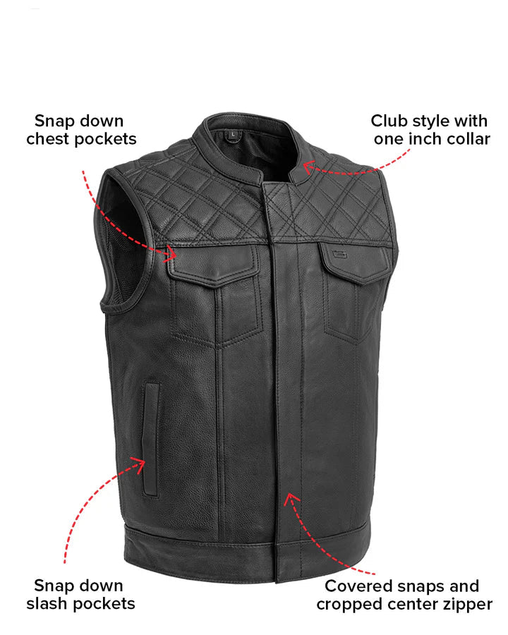 The Roadmaster Men's Motorcycle Leather Vest