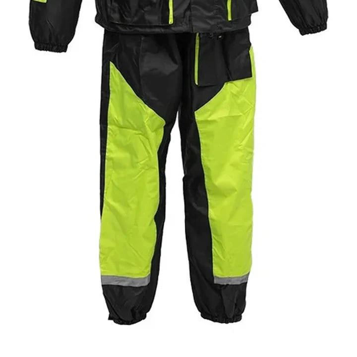 MEN'S BLACK RAIN SUIT HIGH VISIBILITY