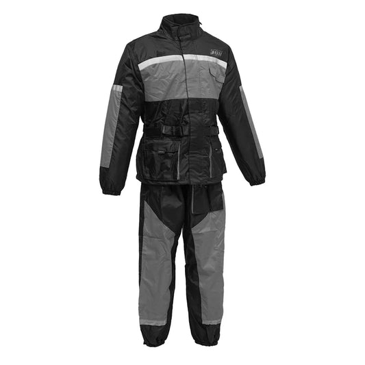 MEN'S BLACK RAIN SUIT HIGH VISIBILITY