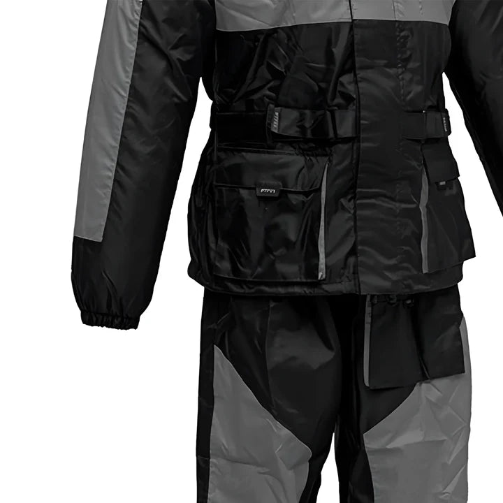 MEN'S BLACK RAIN SUIT HIGH VISIBILITY