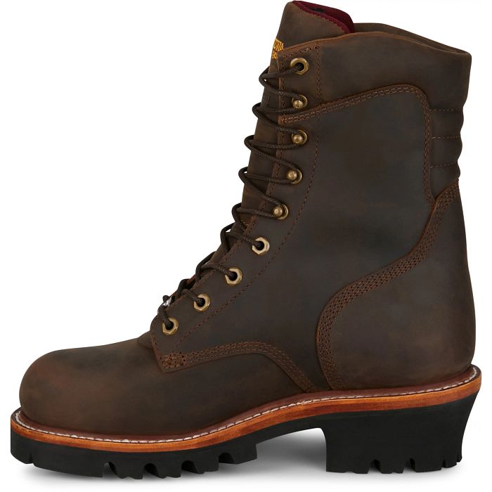 Chippewa Insulated Waterproof Super Logger 9" Work Boots - Steel Toe Brown
