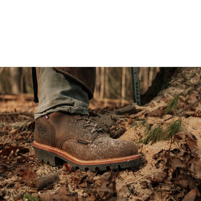 Chippewa Insulated Waterproof Super Logger 9" Work Boots - Steel Toe Brown