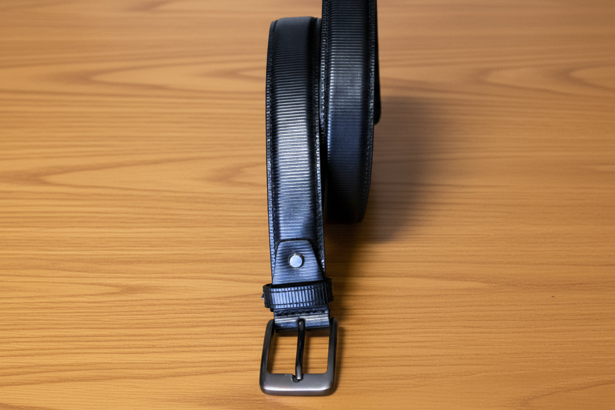Men’s Black Leather Belt - Handcrafted Versatility for Casual & Formal Wear