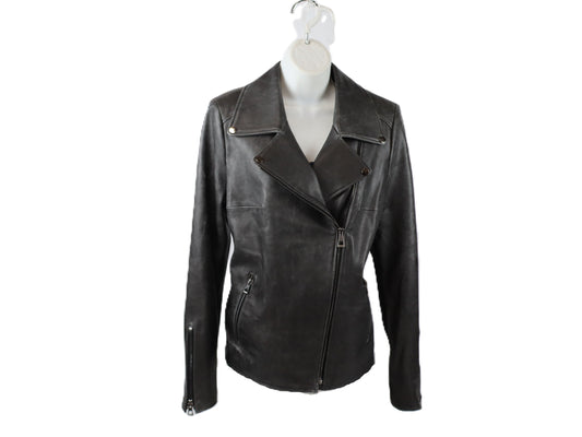 Zayna leather moto jacket