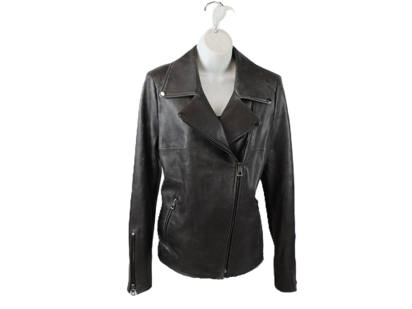 Zayna leather moto jacket