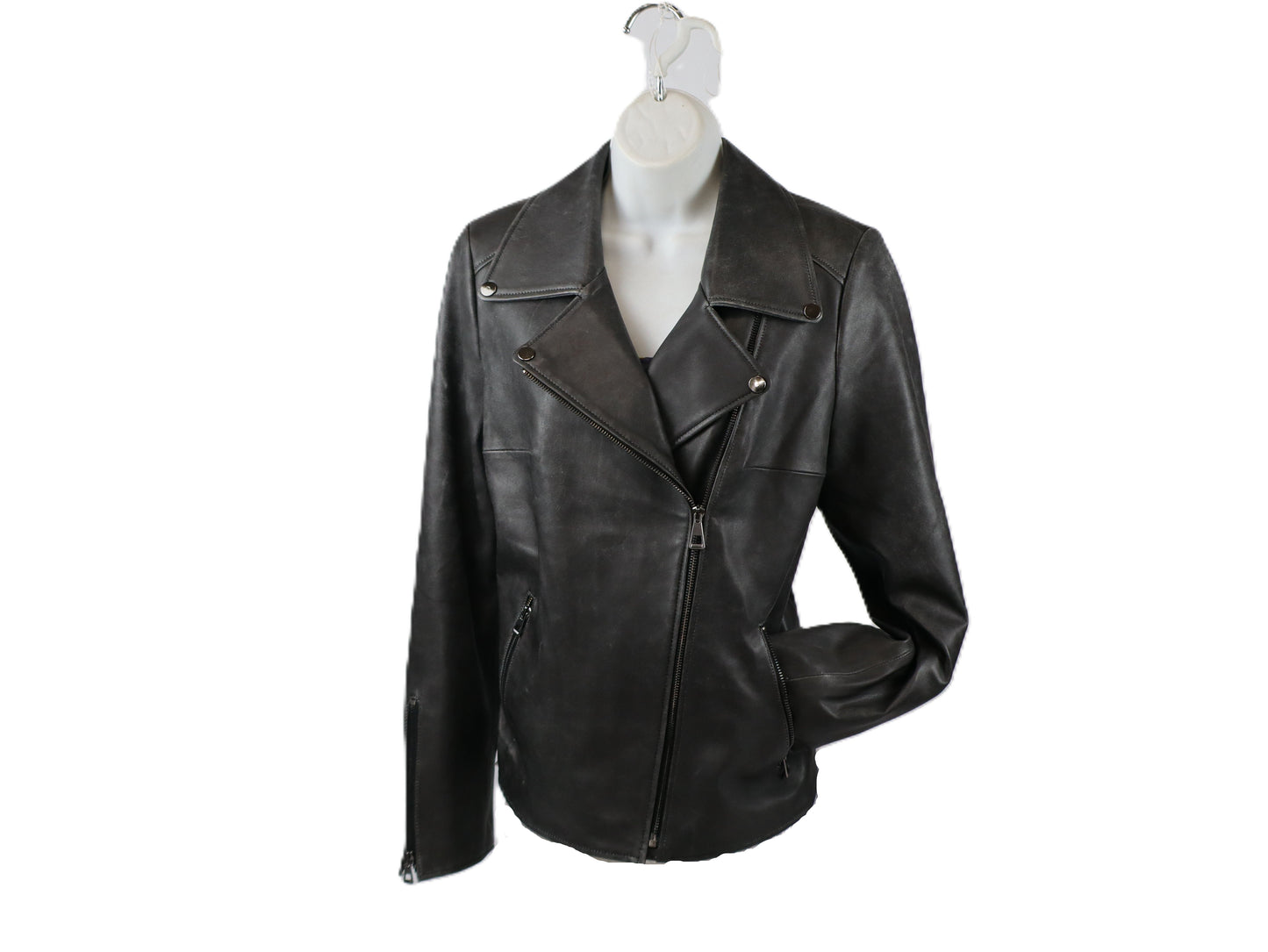 Zayna leather moto jacket
