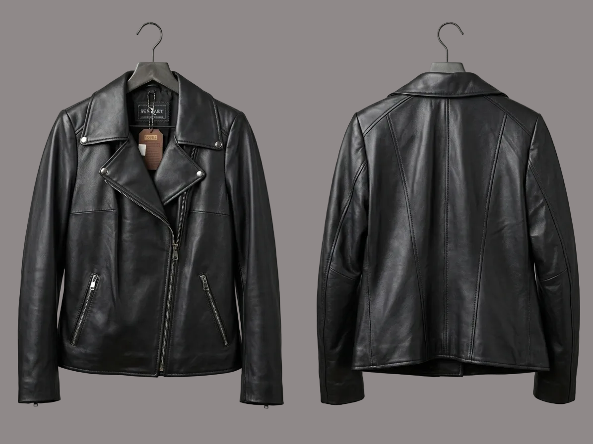 Women’s Premium Leather Moto Jacket - Handcrafted Style