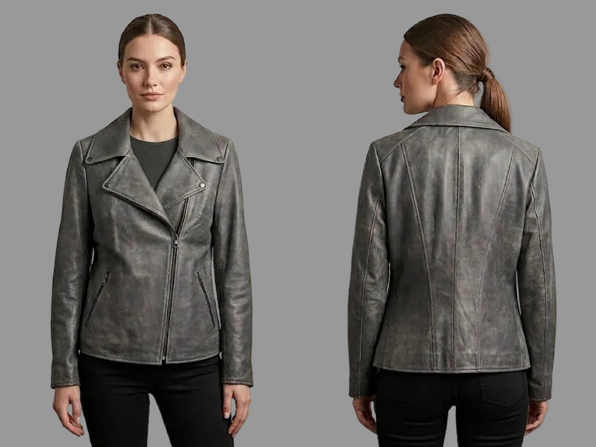 Women’s Premium Leather Moto Jacket - Handcrafted Style