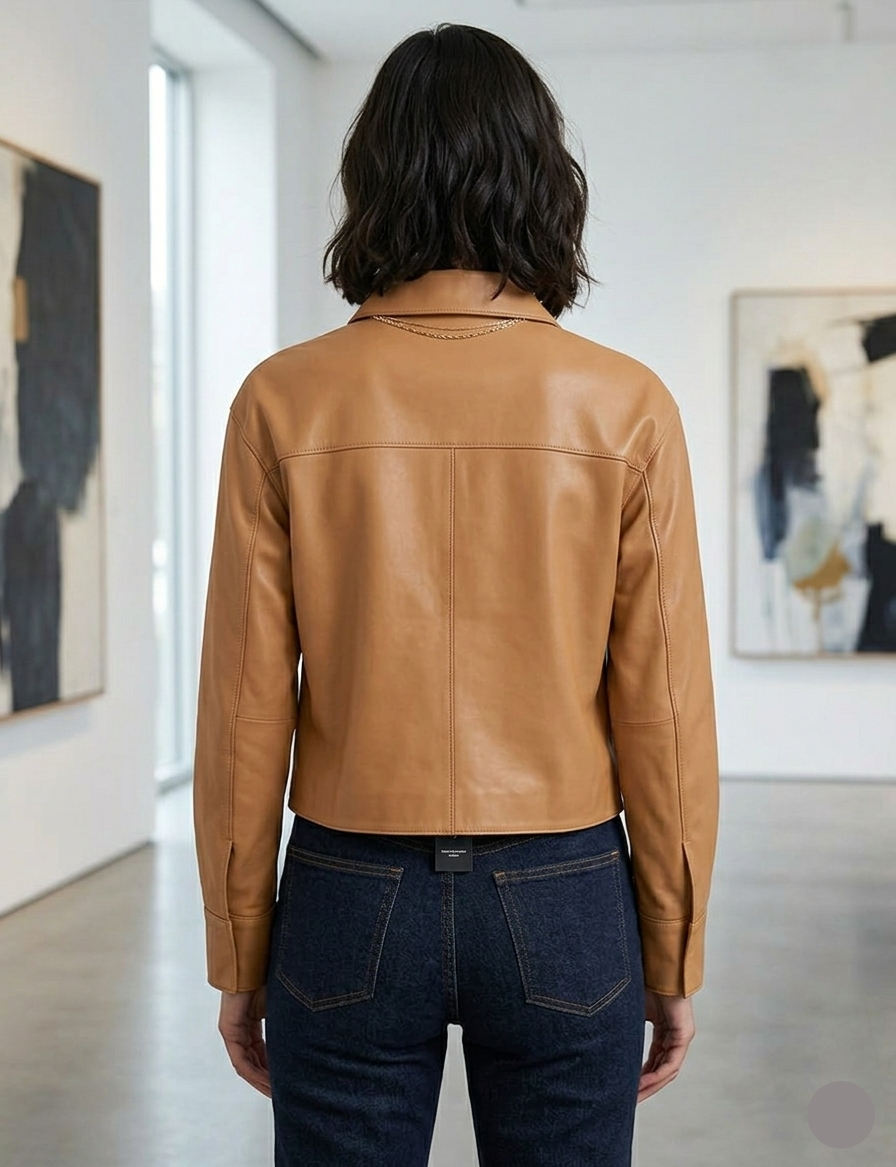 Women Leather Buttonup Shirt/Jacket